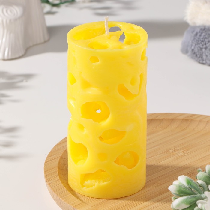 Свеча ароматическая декоративная Ажурная, желтый, 6х12 см, дыня свеча призма 6х12 см белый