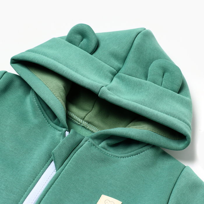 фото Комбинезон с капюшоном крошка, я basic line, рост 74-80 см, зелёный крошка я