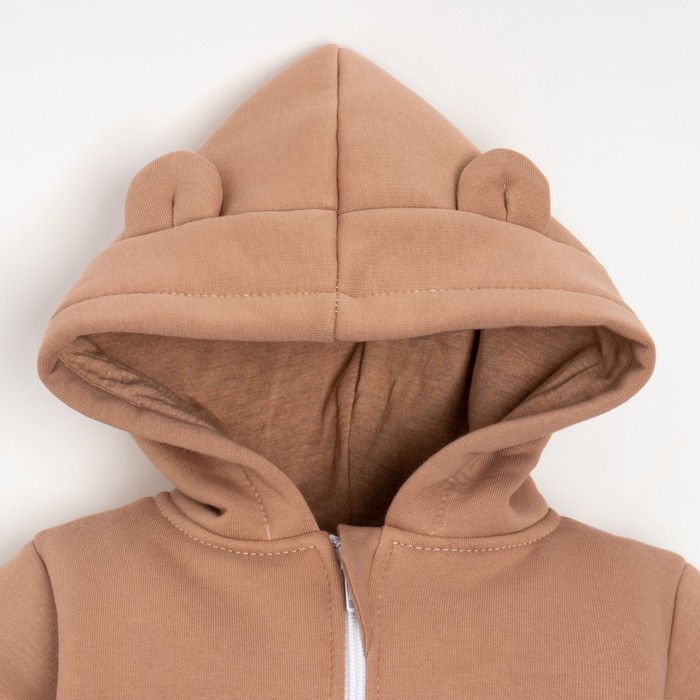 фото Комбинезон с капюшоном крошка, я basic line, рост 74-80 см, коричневый крошка я