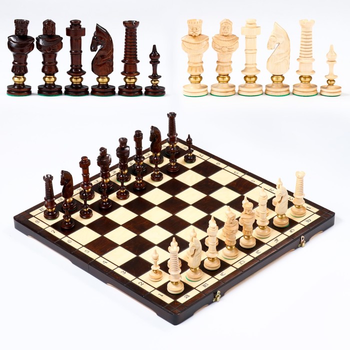 цена Шахматы польские Madon Королевские, 62 х 62 см, король h-12,5 см