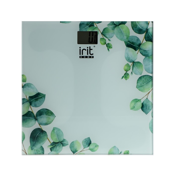 Весы напольные Irit IR-7273, электронные, до 180 кг, 2хААА, белые срисунком Листья