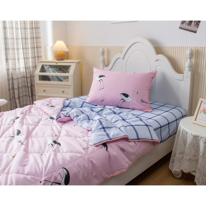 

Комплект детский с одеялом Flamingo, размер 160х220 см, 160х230 см, 50х70 см, цвет розовый