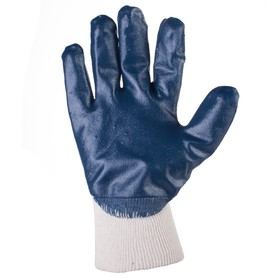 

Перчатки защитные Jeta Safety, нитриловое покрытие 3/4, синие, размер L, уп. 12 пар