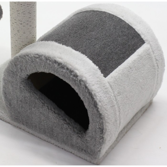 

Комплекс с полукруглым домиком, хлопковый канат, 55 х 39 х 50 см, серый