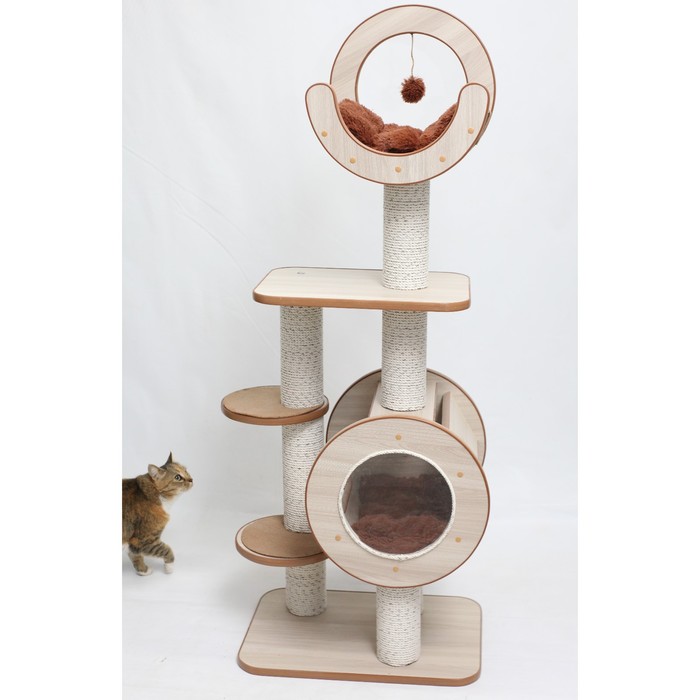 

Игровой комплекс с гамаком, хлопковый канат, ЛДСП, 55 х 39 х 143 см