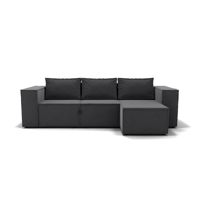 Угловой диван «Хилтон 3», механизм выкатной, угол правый, велюр, цвет селфи 07