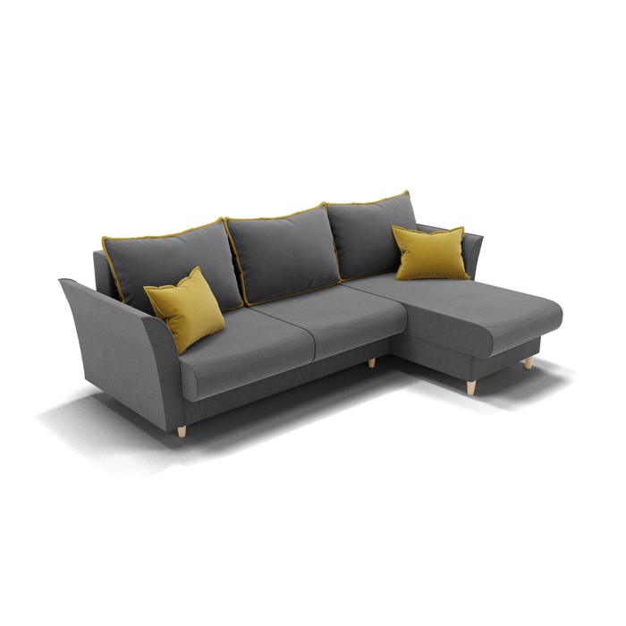 фото Угловой диван «барселона 3», пантограф, угол правый, велюр, цвет селфи 07 / подушки 08 золотое руно