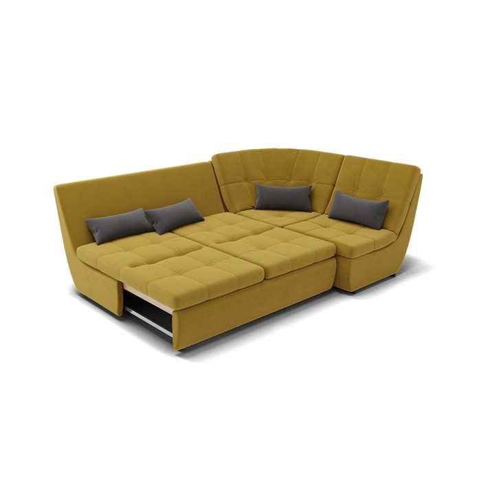 фото Угловой диван «калифорния 3», механизм пума, универсальный, велюр, селфи 08 / подушки 07 золотое руно