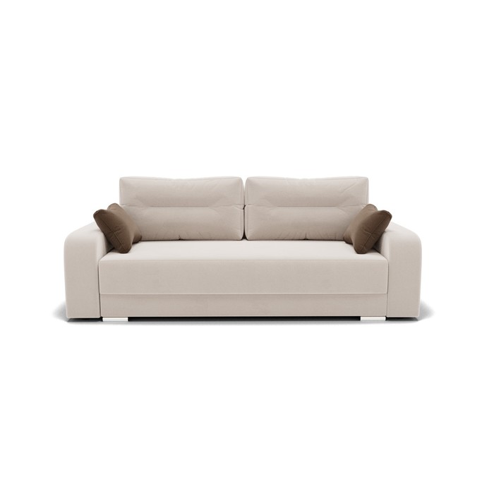 Прямой диван «Модерн 1», механизм пантограф, велюр, цвет селфи 01 / подушки 03