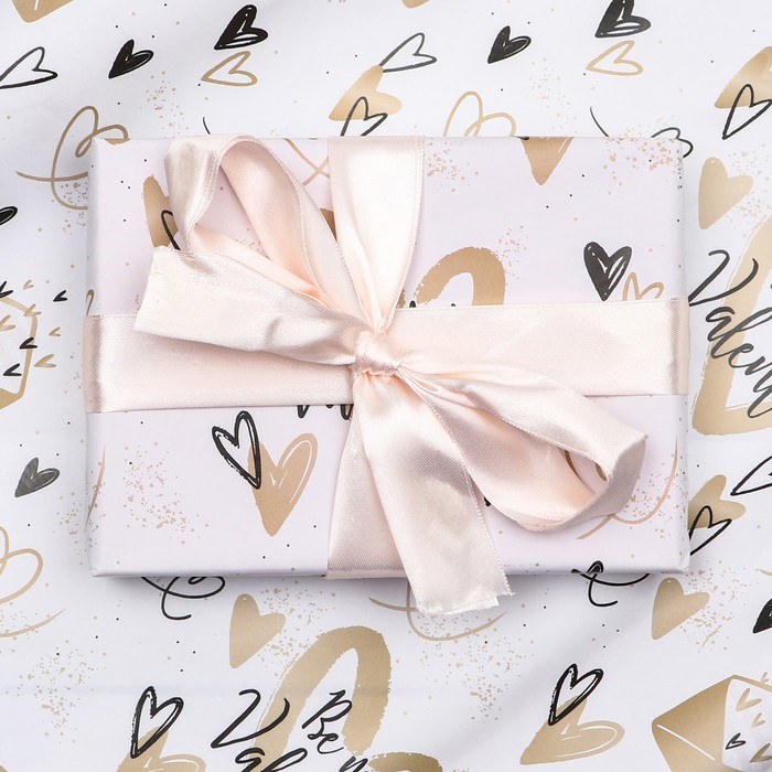 

Бумага упаковочная,глянцевая "Valentine's Day", 70 х 100 см, 1 лист