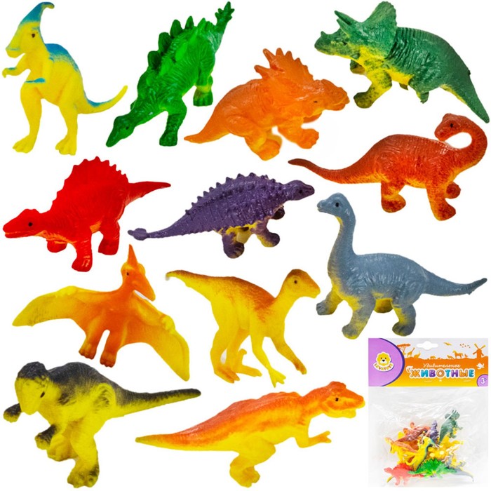 Игровой набор динозавров «Удивительные животные», 12 фигурок