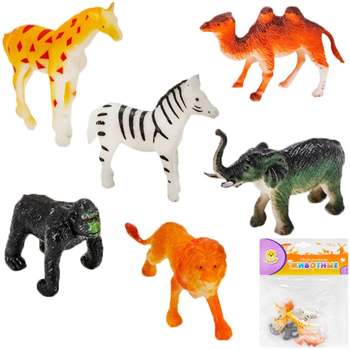Игровой набор диких животных «Удивительные животные», 6 фигурок