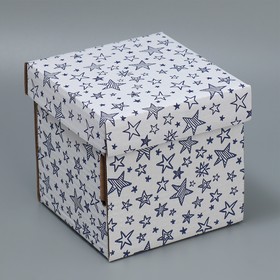 Складная коробка белая «Звезды», 15х15х15 см Ош