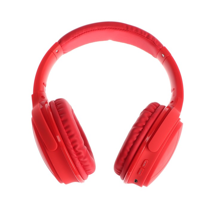 

Наушники ELTRONIC 4466, беспроводные, полноразмерные, BT, microSD, FM, микрофон, AUX,красные