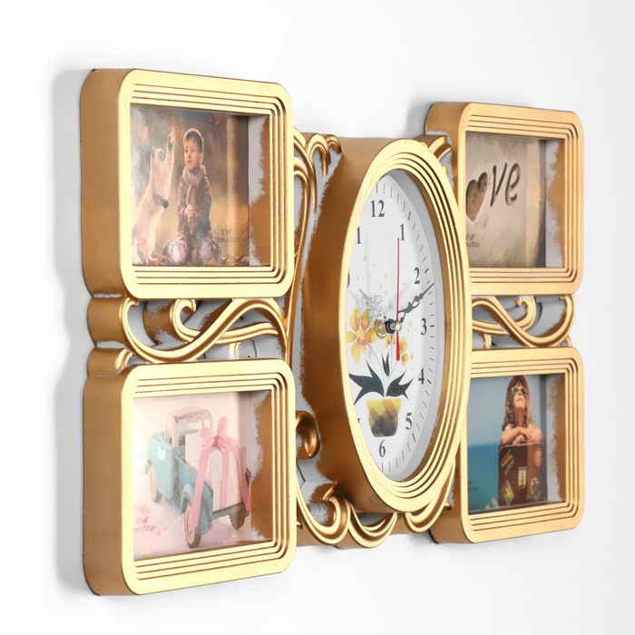 фото Часы настенные, серия: фоторамки, "любовь", дискретный ход, 50 х 25 см, циферблат 20.7 х 15 см 92370