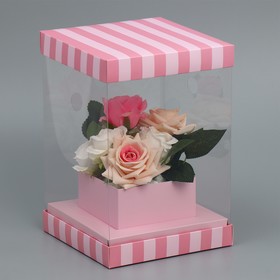 Коробка для цветов с вазой и PVC окнами складная «Love», 16 х 23 х 16 см Ош