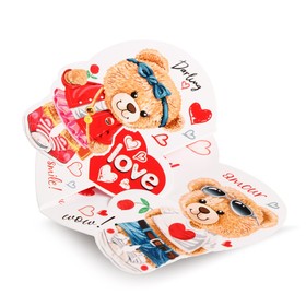 

Валентинка "love" глиттер, 8,3х8,6 см