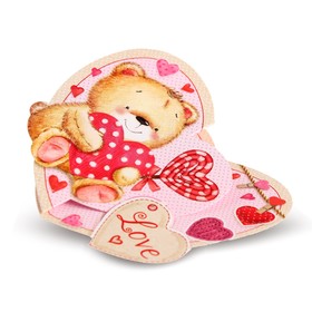 

Валентинка "Love!" глиттер, 8,3х8,6 см
