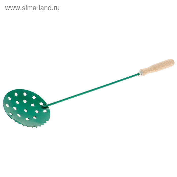 

Черпак для льда с деревянной ручкой, цвет зелёный