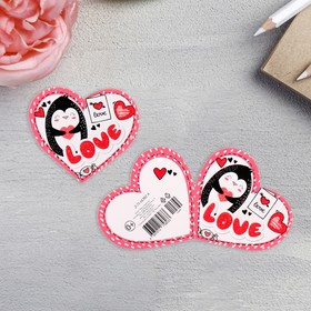

Валентинка "Love!" глиттер, 6,2х8,6 см