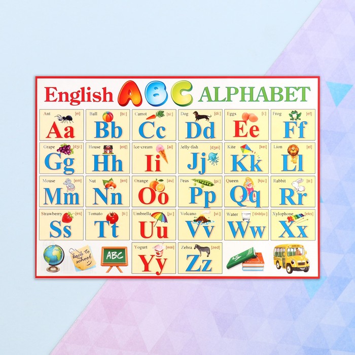 

Плакат "Английский алфавит" 21,6х30,3 см