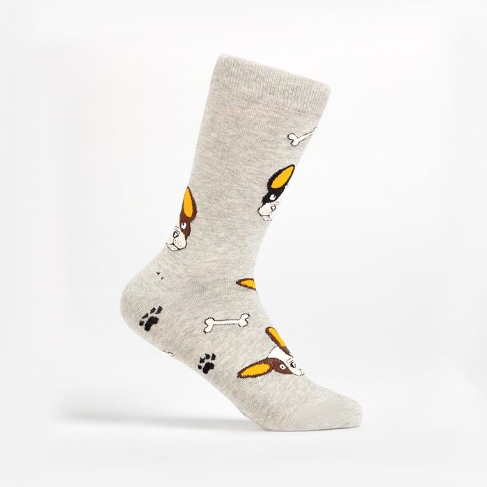 Носки мужские Бульдог, цвет светло-серый, размер 39-43 носки boroda белый 39 43