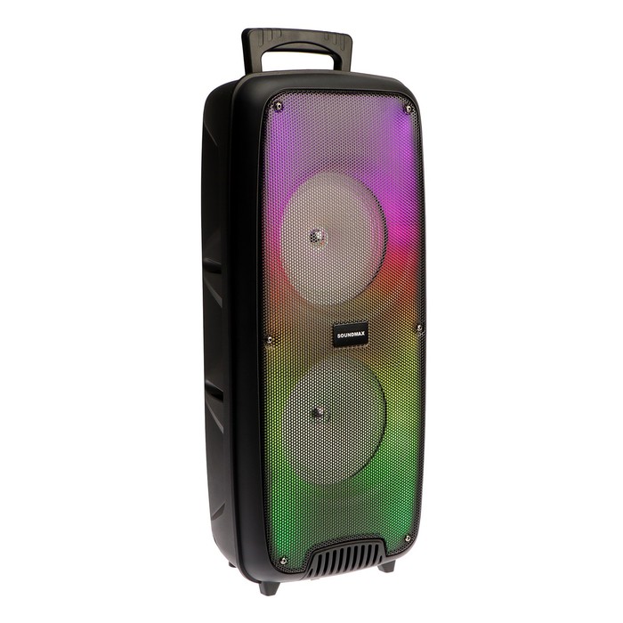Портативная колонка Soundmax SM-PS4203, 120 Вт, 2400 мАч, FM, BT, microSD, AUX, подсветка