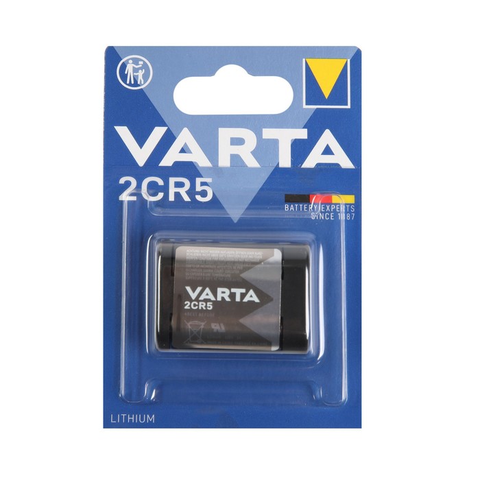 Батарейка литиевая Varta, 2CR5-1BL, 6В, блистер, 1 шт. батарейка литиевая varta professional cr123a dl123a 1bl для фото 3в блистер 1 шт