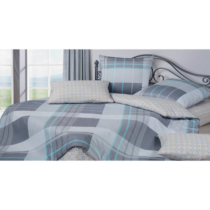 фото Постельное бельё 2 сп с простынёй на резинке «чарли», размер 160х200х20 см, 175х215 см, 70х70 см - 2 шт, 50х70 см - 2 шт ecotex