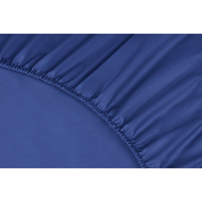 фото Простыня на резинке «моноспейс», размер 90х200х23 см, цвет тёмно-синий ecotex