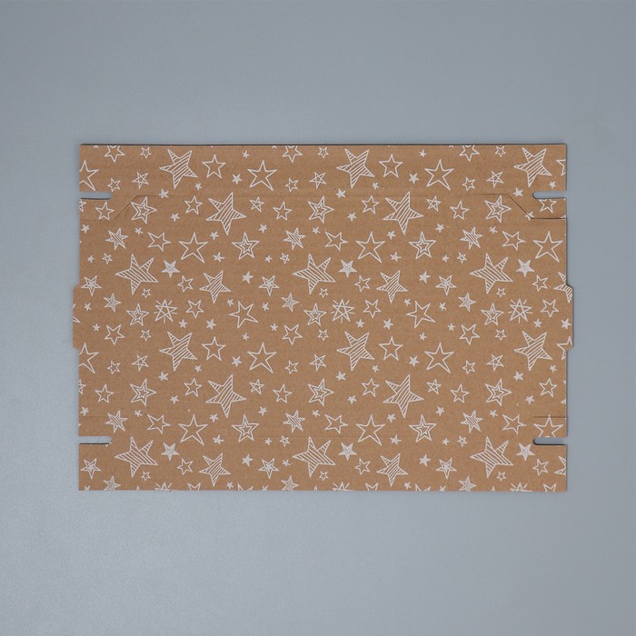 Складная коробка бурая «Звезды», 15х15х15 см 9285434