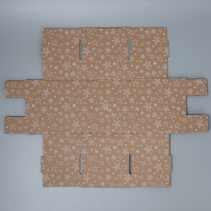 Складная коробка бурая «Звезды», 15х15х15 см 9285434