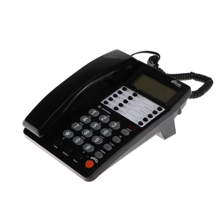 цена Телефон Ritmix RT-495, Caller ID, однокнопочный набор, память номеров, спикерфон, черный