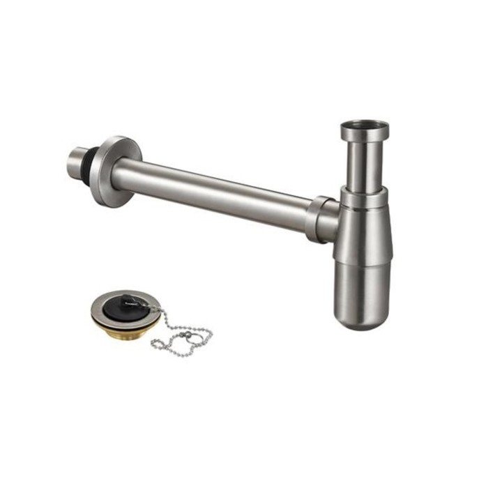 Сифон для раковины BRIMIX 8730, антивандальный, нержавеющая сталь