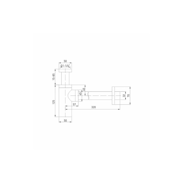 

Сифон для раковины GROSS AQUA Loft GA1006MB, 1 1/4", патрубок 15-85 мм, металл, черный