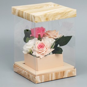 Коробка для цветов с вазой и PVC окнами складная «Дерево», 16 х 23 х 16 см Ош