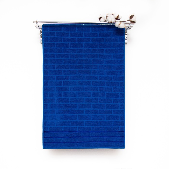 Полотенце махровое 70х130 брикс, цвет синий 420г/м 100% хлопок