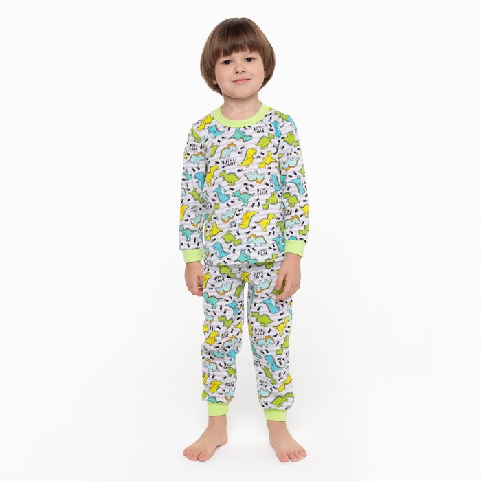 Пижама для мальчика, цвет полоски/дино, рост 98 см
