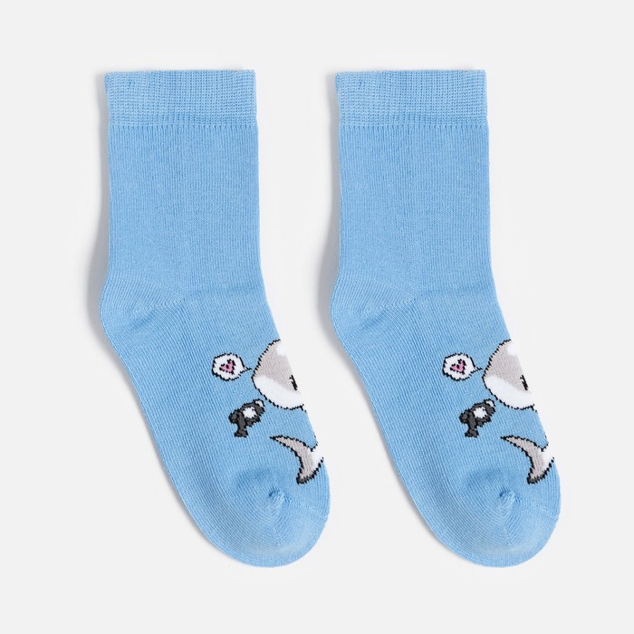 Носки детские, цвет голубой, размер 14-16 детские носки 14 16