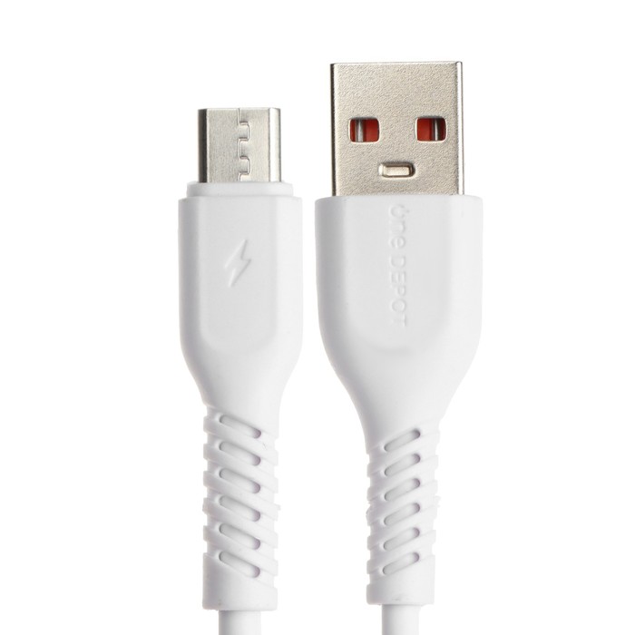 фото Кабель one depot s08wm, microusb - usb, 2.4 а, 1 метр, белый