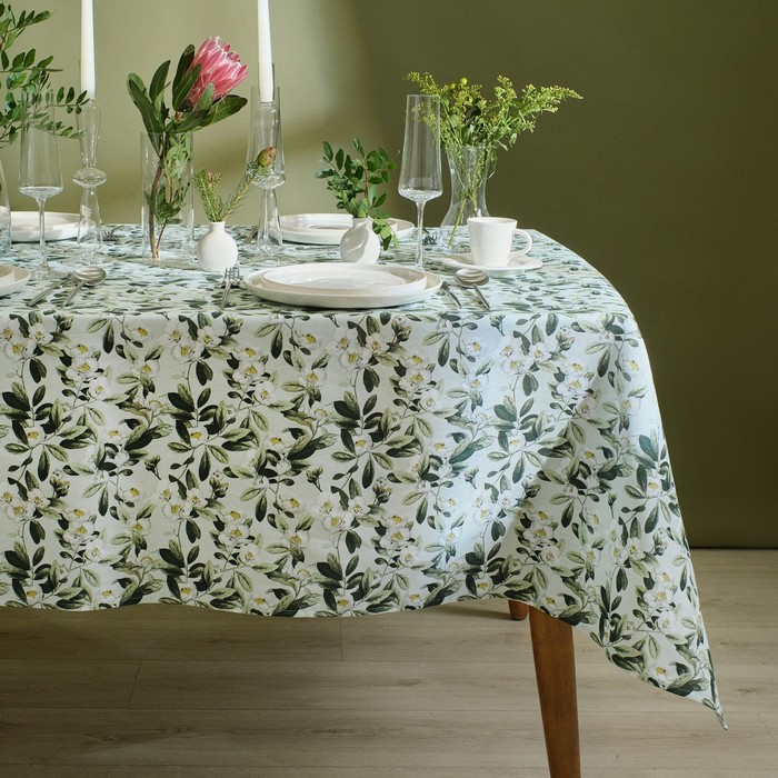 

Скатерть Доляна Apple flowers 146х180 см, 100% хлопок, рогожка 164 г/м2