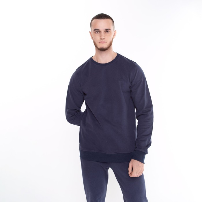

Костюм мужской (свитшот, брюки), цвет тёмно-синий, размер 52 (2XL)