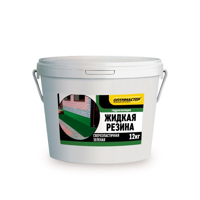 цена Гидроизоляция акриловая «Жидкая резина», 12 кг, цвет зелёный