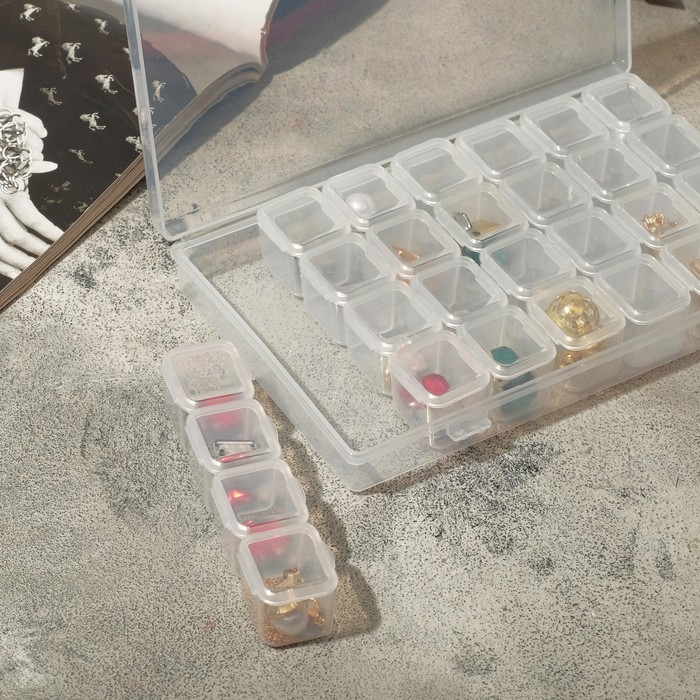 фото Подставка под украшения с футлярами 28 мест, 17x11 см, цвет прозрачный queen fair
