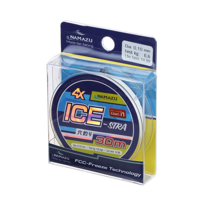 

Шнур плетеный Namazu Ice-Stra 4Х, диаметр 0.10 мм, тест 6.8 кг, 30 м, белый