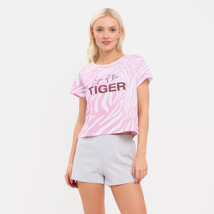 Пижама женская (футболка и шорты) KAFTAN Tiger р. 48-50 пижама женская футболка и шорты kaftan l amour р 48 50