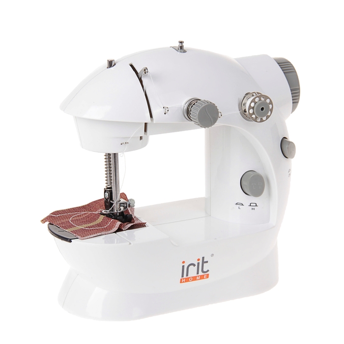 цена Швейная машина Irit IRP-01, 9 Вт, полуавтомат, от батареек/сети, бело-серая