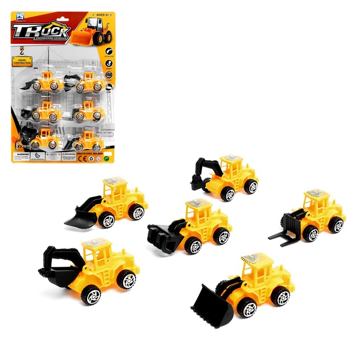 Игровой набор «Строительная техника», 6 тракторов цена и фото