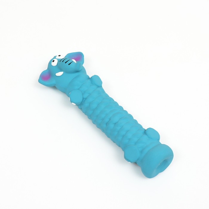 фото Игрушка пищащая для собак из латекса "слон", 22,5 см, голубая пижон