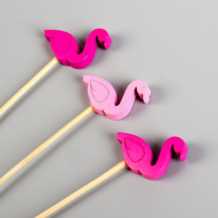 Шпажки «Фламинго», в наборе 12 штук, цвета МИКС